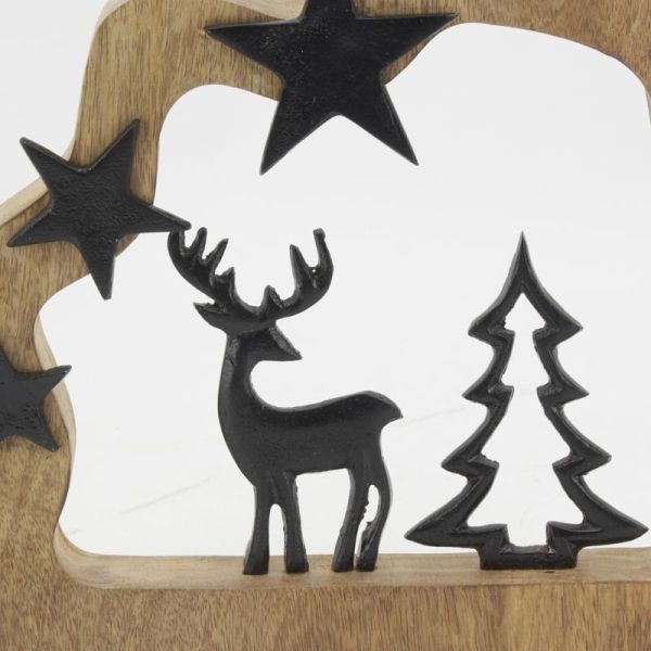Décor sapin et cerf en manguier - 29,90