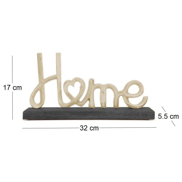 Décoration en aluminium et manguier Or et noir - SIL