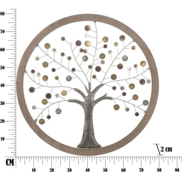 Décoration murale Arbre en métal Tree of life 80 x 2 cm - MAU-0258