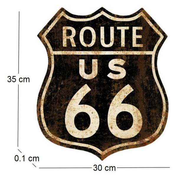 Décoration murale Route US 66 en métal 30 x 35 cm - ORIGEN