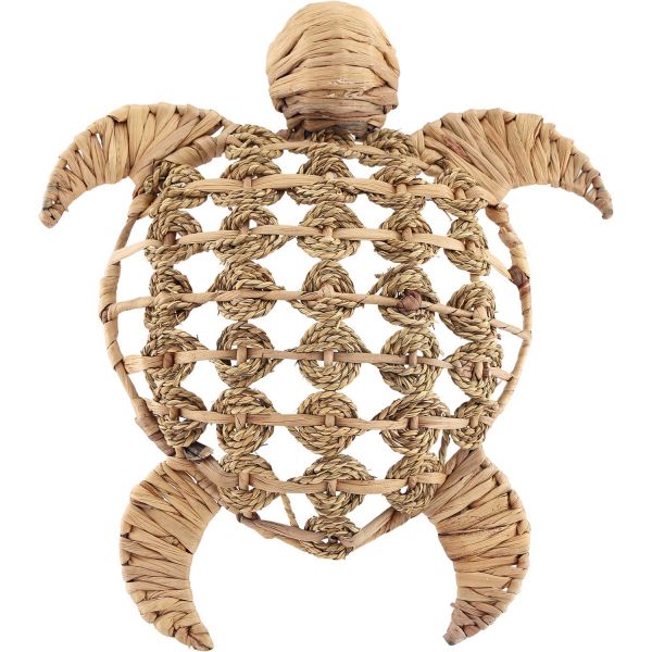 Décoration murale en algues et jacinthe tortue 49 cm