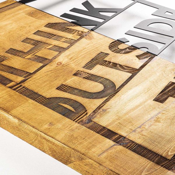Décoration murale en bois et métal Citation - 36,10