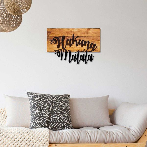 Décoration murale en bois et métal Citation - HANAH HOME