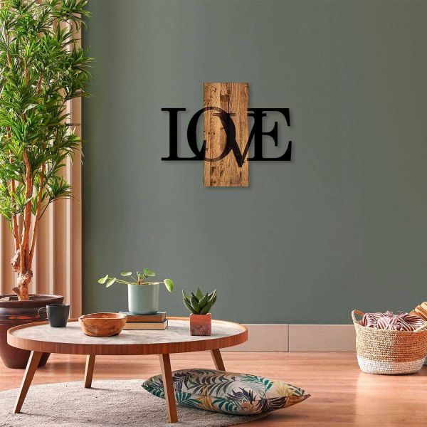 Décoration murale en bois et métal Citation - HANAH HOME