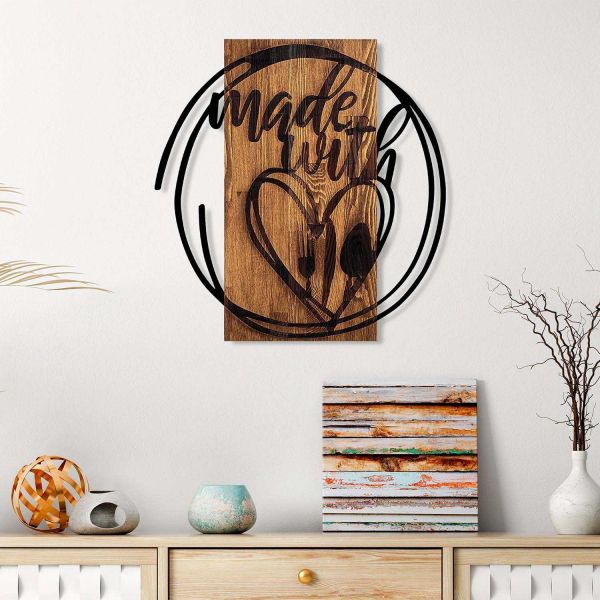 Décoration murale en bois et métal Citation - HANAH HOME