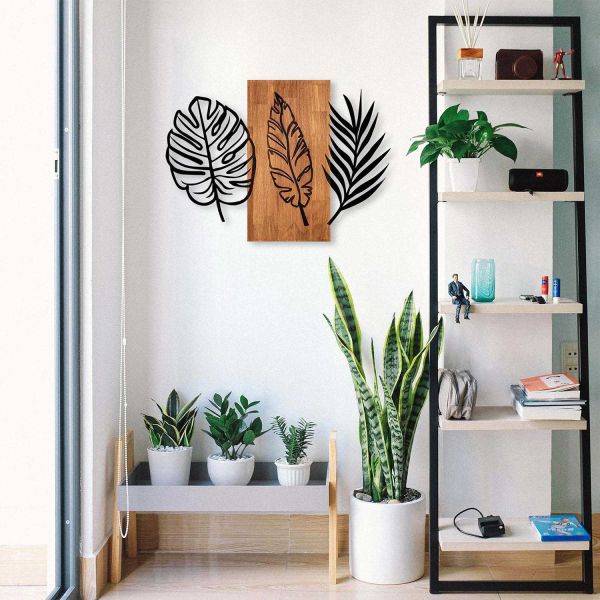 Décoration murale en bois et métal Florale - 6