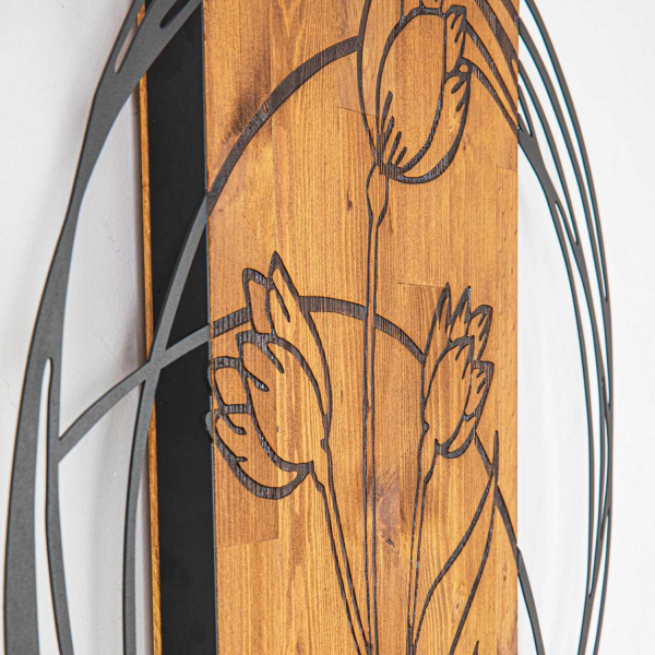 Décoration murale en bois et métal Florale - 34,90