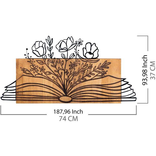 Décoration murale en bois et métal Florale - ASI-1703