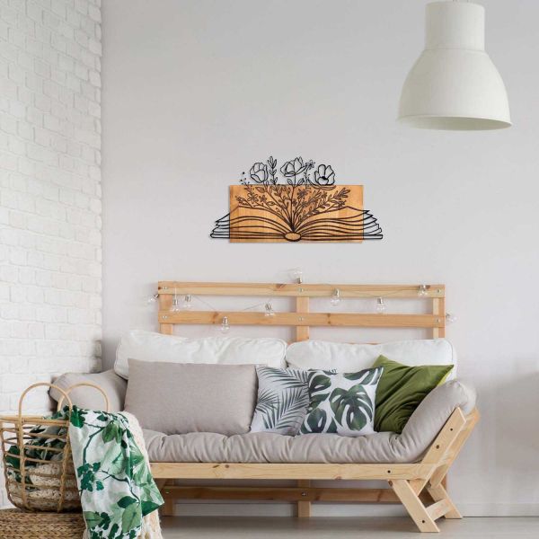 Décoration murale en bois et métal Florale - HANAH HOME