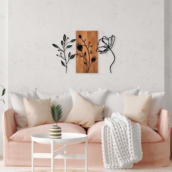 Décoration murale en bois et métal Florale - 6