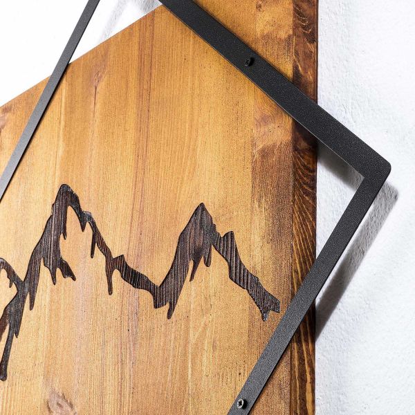 Décoration murale en bois et métal Montagnes - 34,90