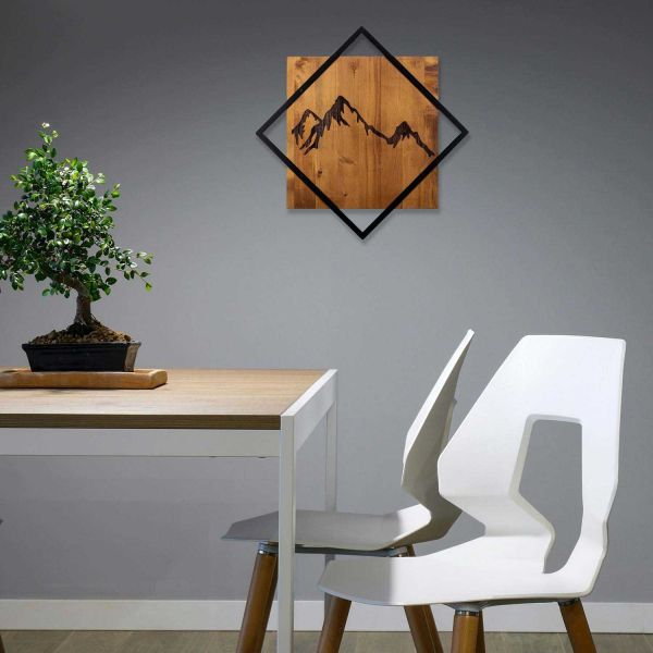 Décoration murale en bois et métal Montagnes - 5