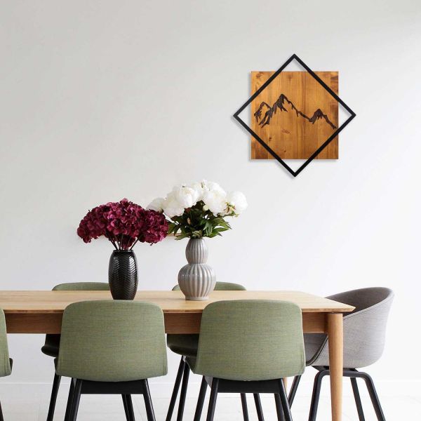Décoration murale en bois et métal Montagnes - HANAH HOME