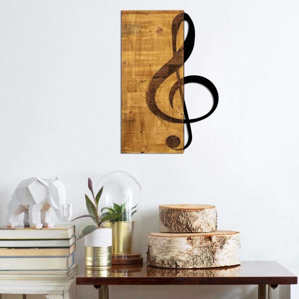 Décoration murale en bois et métal Musique - HANAH HOME