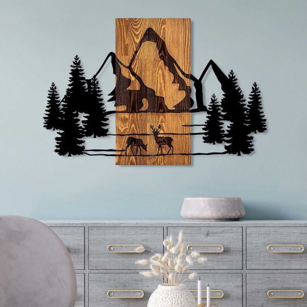 Décoration murale en bois et métal Nature - 65,90