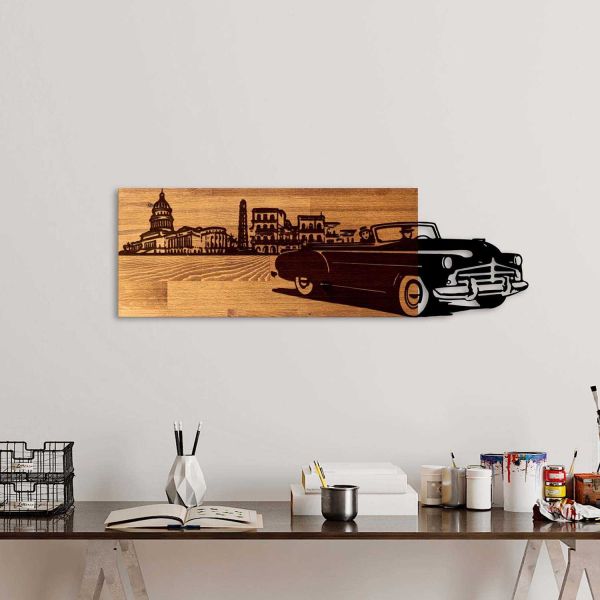 Décoration murale en bois et métal Véhicule - 34,90