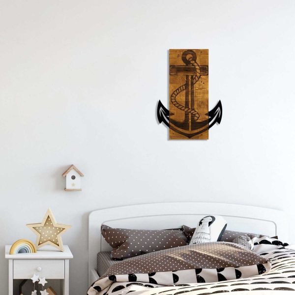Décoration murale en bois et métal Walnut - HANAH HOME