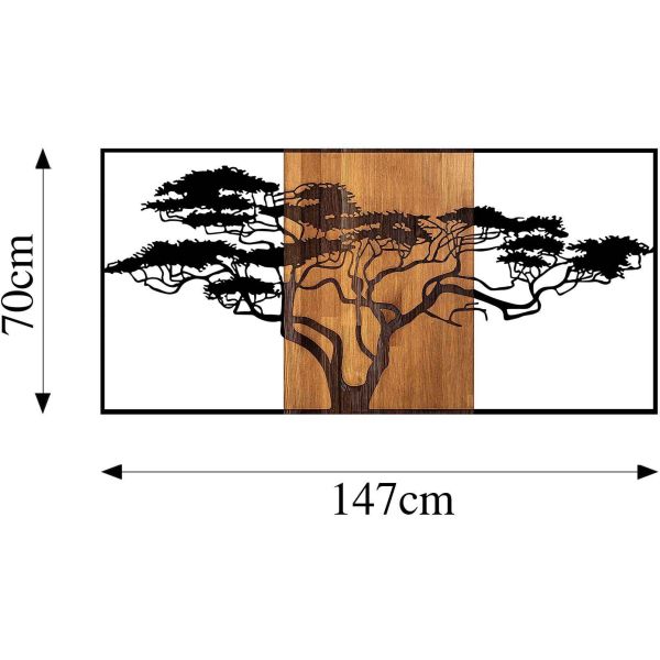 Décoration murale en bois et métal Walnut - ASI-0146