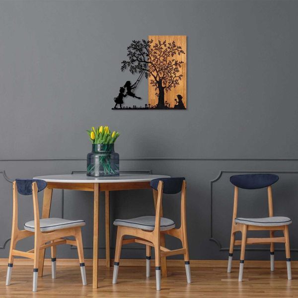 Décoration murale en bois et métal Walnut - HANAH HOME