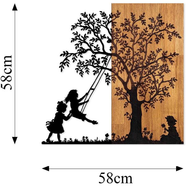 Décoration murale en bois et métal Walnut - ASI-1026