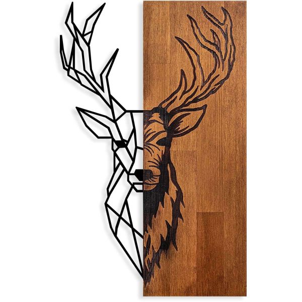 Décoration murale en bois et métal Walnut - ASI-0147