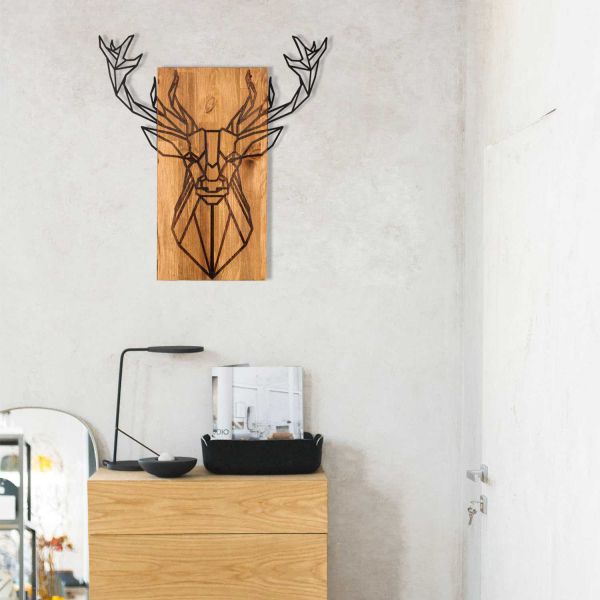 Décoration murale en bois et métal Walnut - HANAH HOME