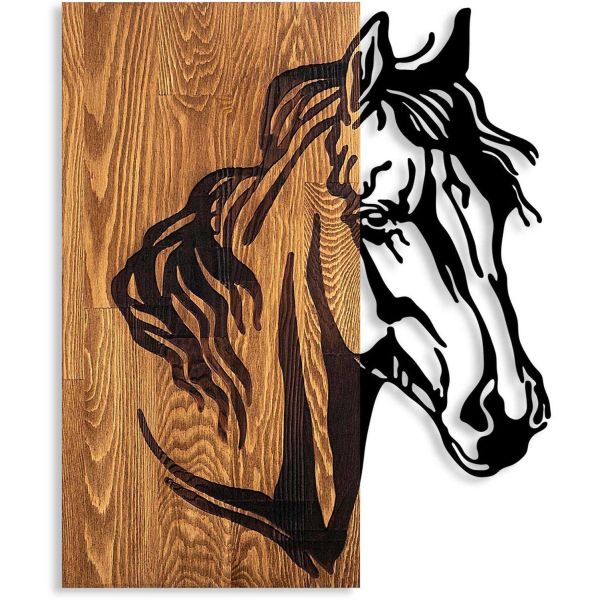 Décoration murale en bois et métal Walnut