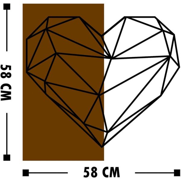 Décoration murale en bois et métal Walnut - ASI-0139