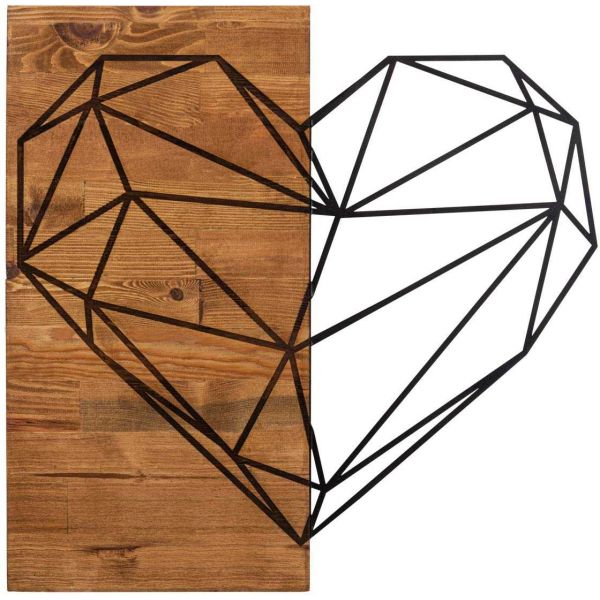 Décoration murale en bois et métal Walnut