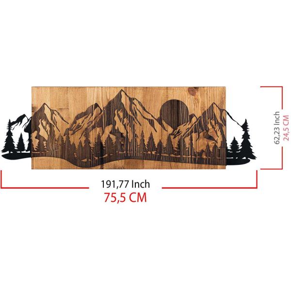 Décoration murale en bois et métal Walnut - ASI-1019