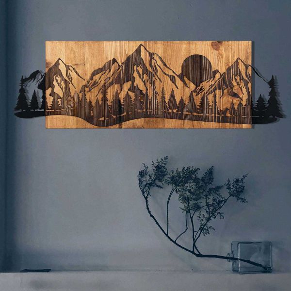 Décoration murale en bois et métal Walnut - 34,90