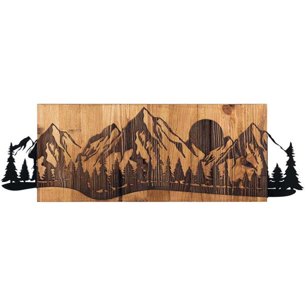 Décoration murale en bois et métal Walnut