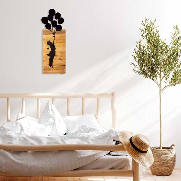 Décoration murale en bois et métal Walnut - HANAH HOME