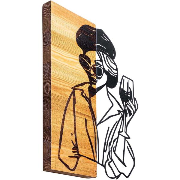 Décoration murale en bois et métal Walnut - ASI-1025
