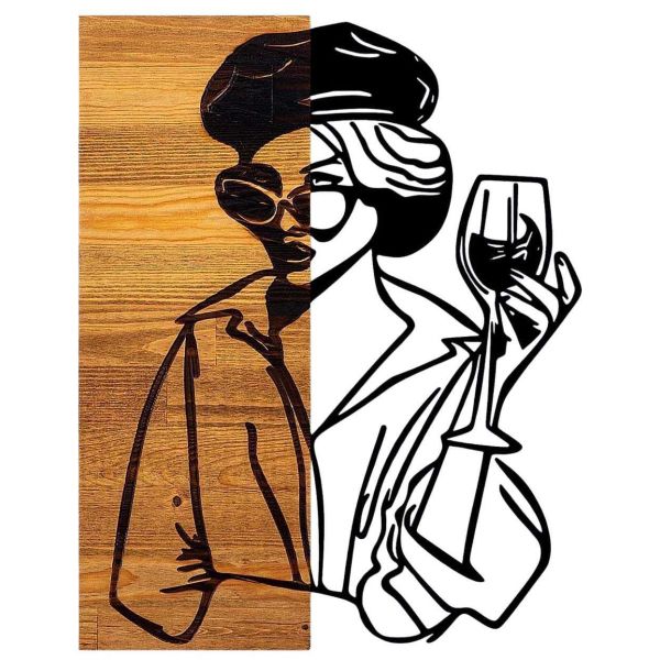 Décoration murale en bois et métal Walnut
