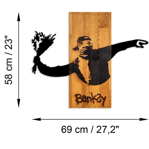 Décoration murale en bois et métal Walnut - ASI-1017