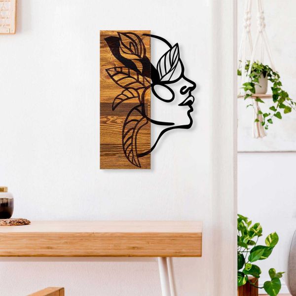 Décoration murale en bois et métal Walnut - HANAH HOME