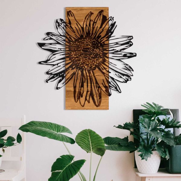 Décoration murale en bois et métal Walnut - HANAH HOME