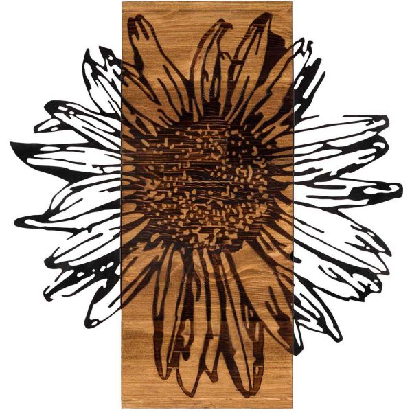 Décoration murale en bois et métal Walnut