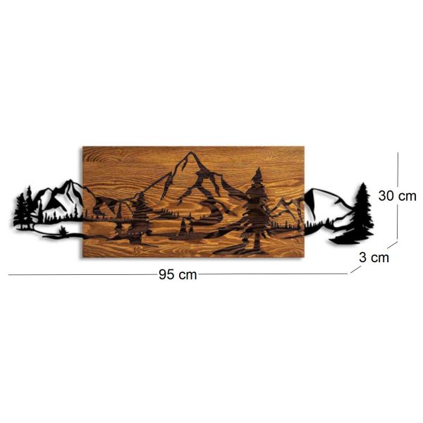 Décoration murale en bois et métal Walnut - 5