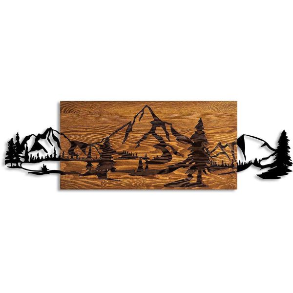 Décoration murale en bois et métal Walnut