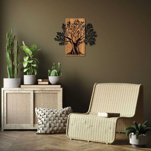 Décoration murale en bois et métal Walnut - HANAH HOME