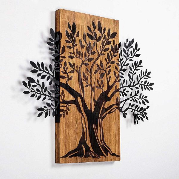 Décoration murale en bois et métal Walnut - ASI-1022