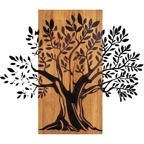 Décoration murale en bois et métal Walnut