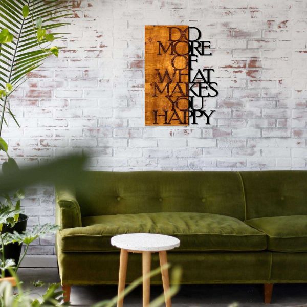 Décoration murale en bois et métal Walnut - HANAH HOME