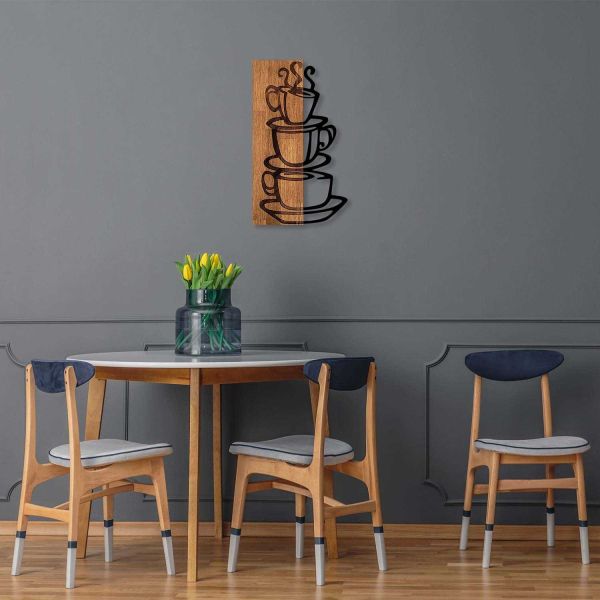 Décoration murale en bois et métal Walnut - HANAH HOME