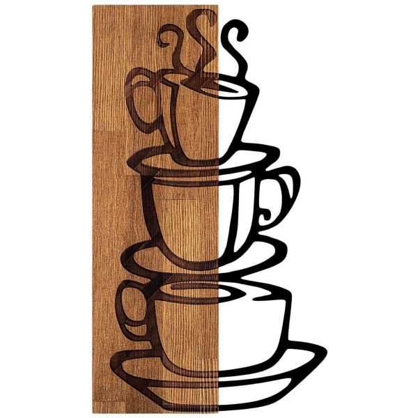 Décoration murale en bois et métal Walnut