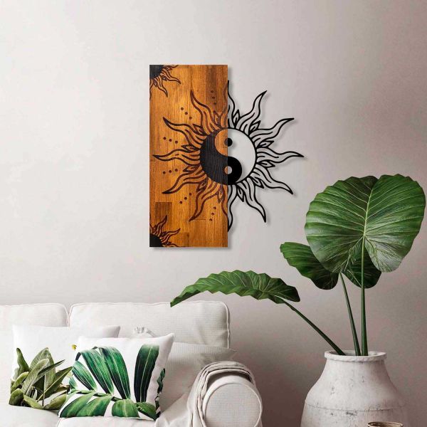 Décoration murale en bois et métal Walnut - HANAH HOME