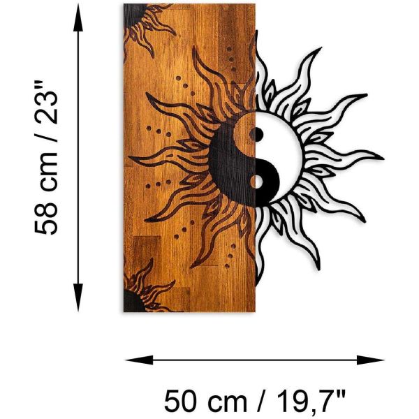 Décoration murale en bois et métal Walnut - ASI-1695