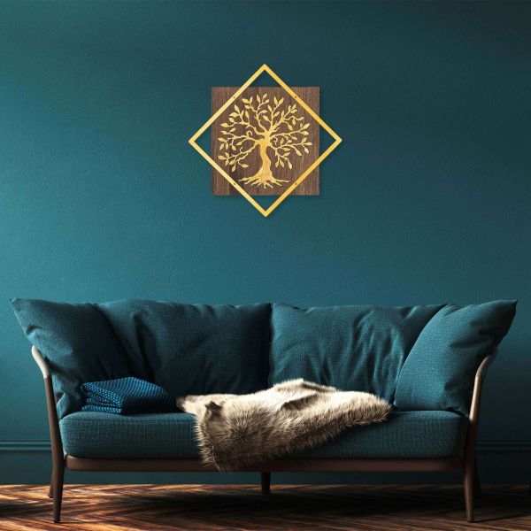 Décoration murale en bois et métal doré Walnut - 5